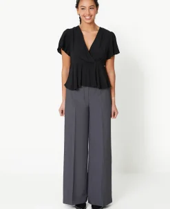 Pimkie Chemise Et Blouse^Top Cache-cœur Avec Manches Papillons -