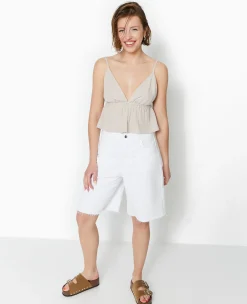Pimkie Chemise Et Blouse|T-Shirt Et Top^Top Court à Bretelles En Gaze De Coton -