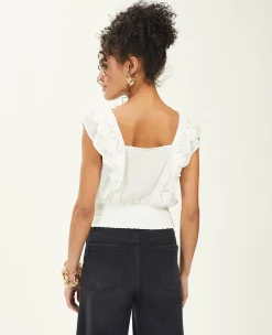 Pimkie Chemise Et Blouse^Top Court Avec Dentelle Et Plumetis -