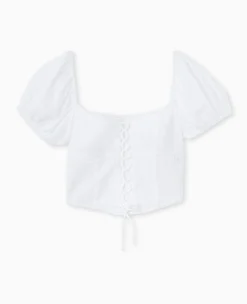 Pimkie Chemise Et Blouse|T-Shirt Et Top^Top Court Avec Laçage Et Smocks -