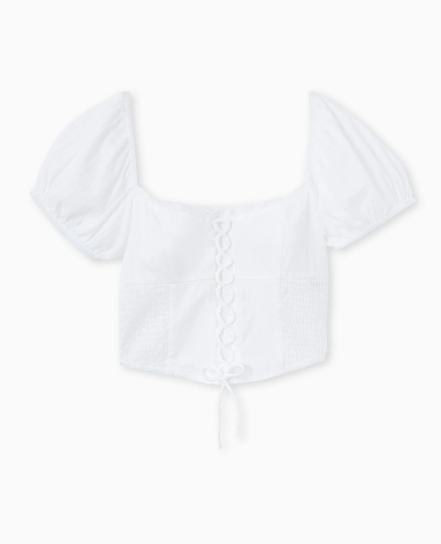 Pimkie Chemise Et Blouse|T-Shirt Et Top^Top Court Avec Laçage Et Smocks -