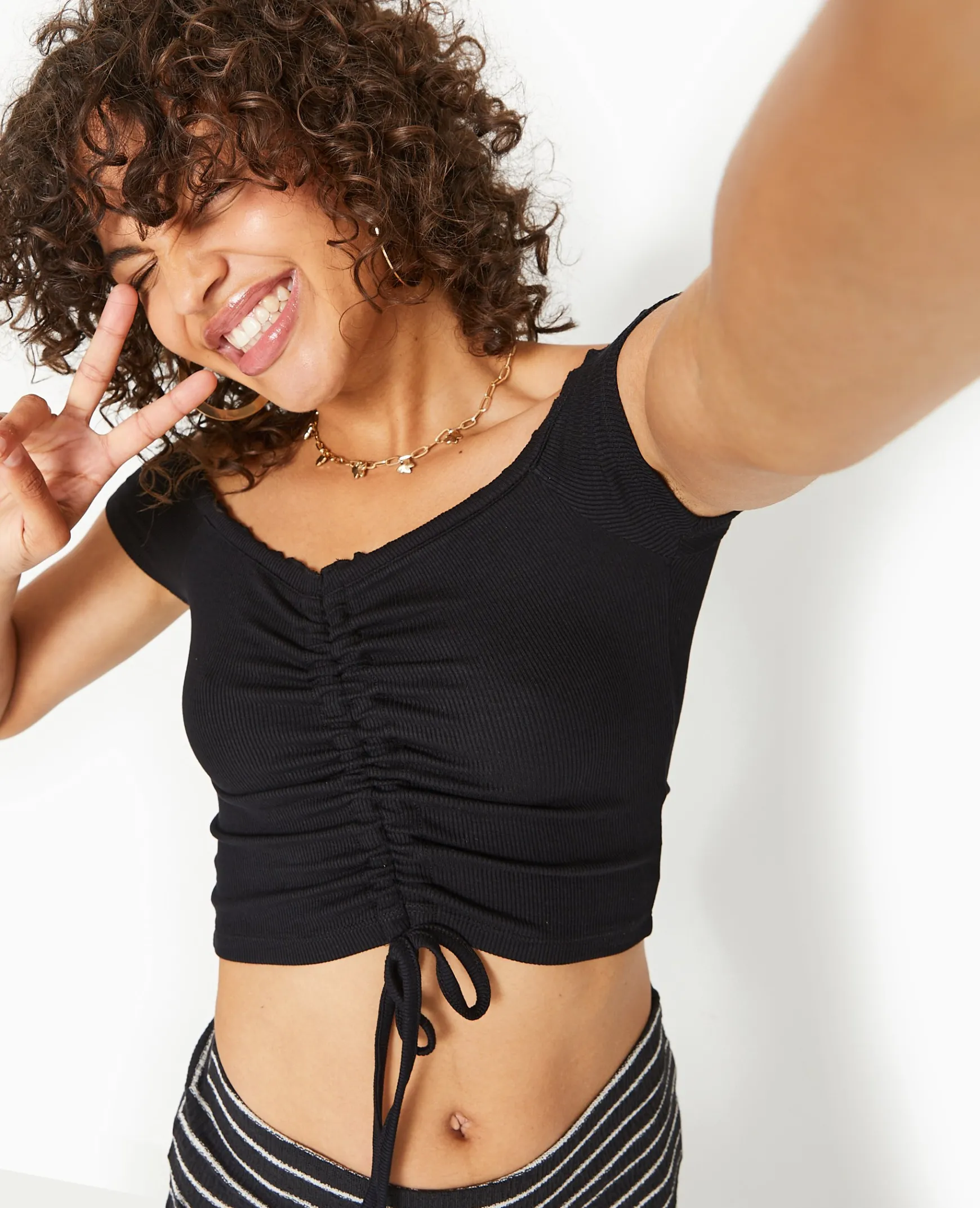 Pimkie T-Shirt Et Top^Top Court Avec Liens Coulissés -
