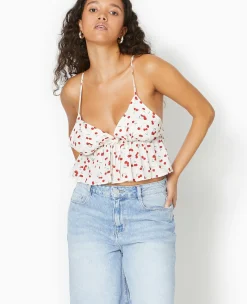 Pimkie Toute La Collection|Chemise Et Blouse^Top Court Dos Dégagé Motif Cerises -