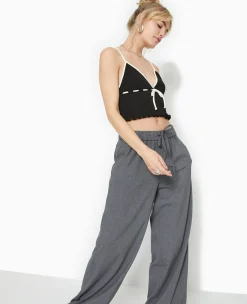 Pimkie Toute La Collection|Pull Et Gilet^Top Court En Maille Avec Détails Contrastés -