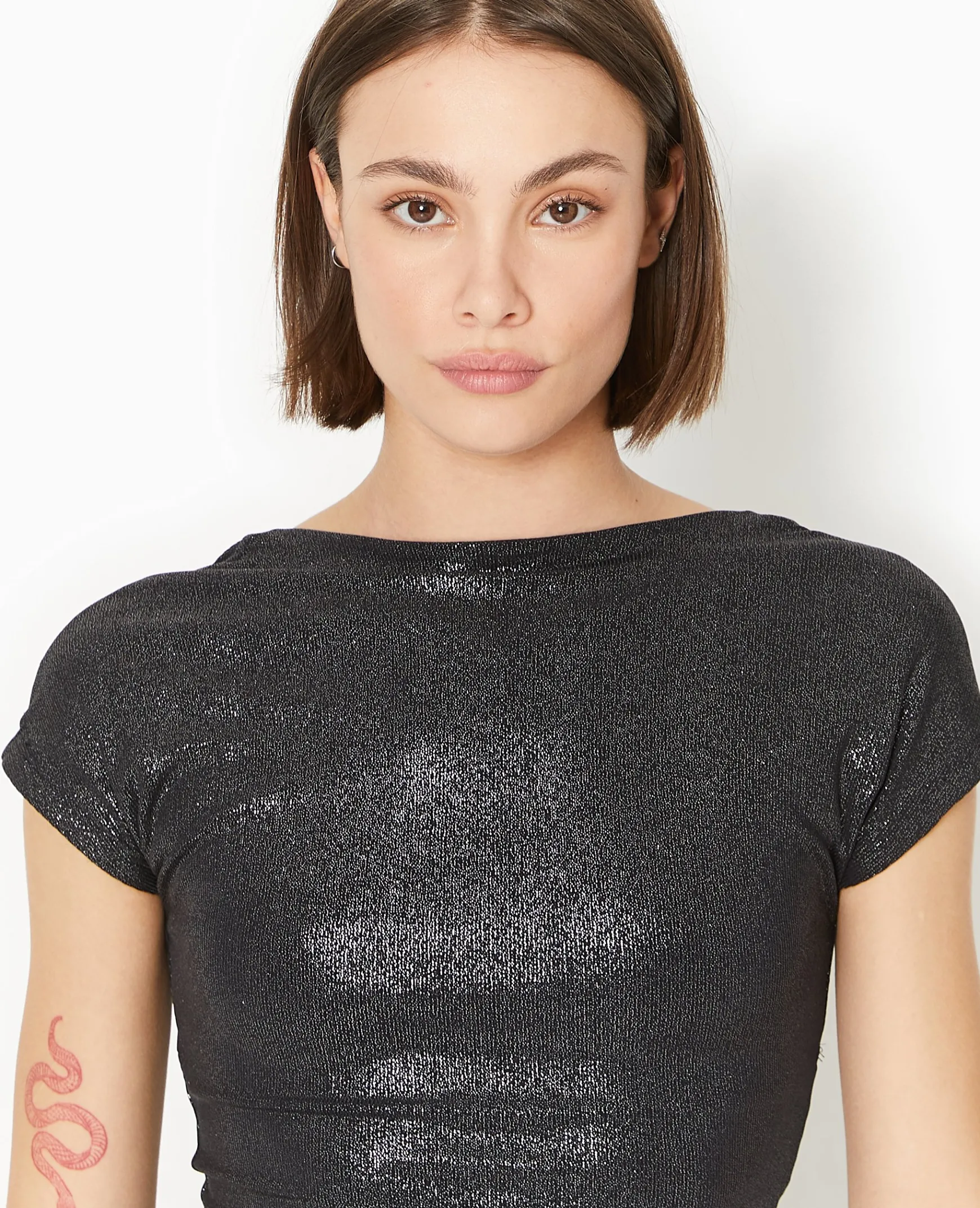 Pimkie T-Shirt Et Top^Top Court En Maille Brillante Avec Dos Ouvert -