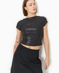 Pimkie T-Shirt Et Top^Top Court En Maille Brillante Avec Dos Ouvert -