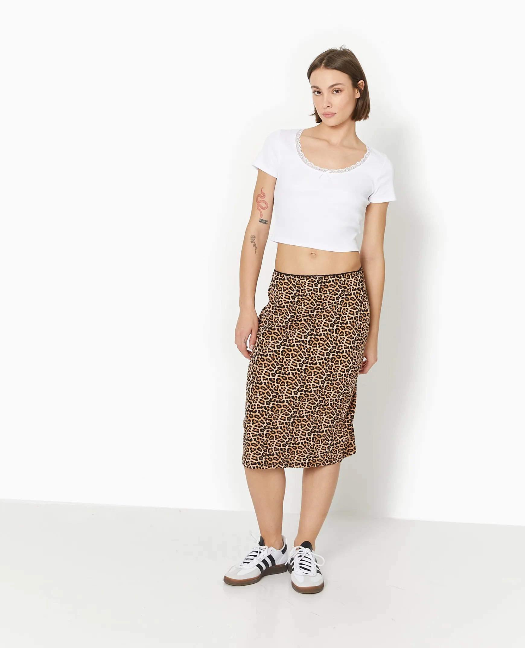 Pimkie Toute La Collection|T-Shirt Et Top^Top Court En Maille Côtelée Avec Dentelle -