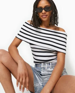 Pimkie Toute La Collection|T-Shirt Et Top^Top Court Encolure Bardot Rayé -