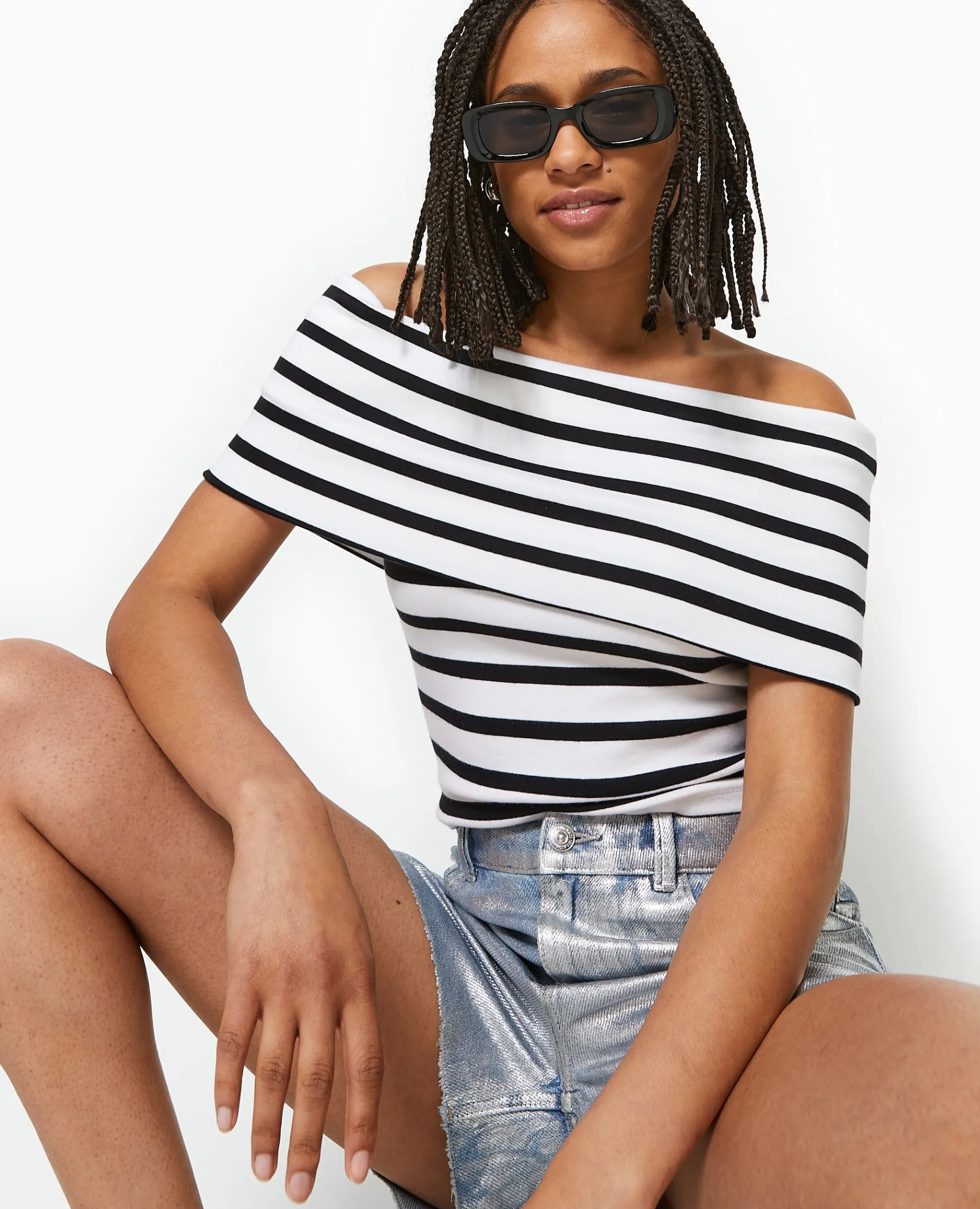 Pimkie Toute La Collection|T-Shirt Et Top^Top Court Encolure Bardot Rayé -