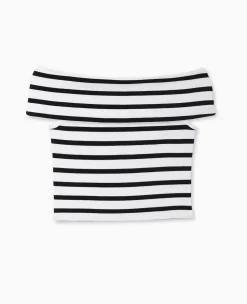 Pimkie Toute La Collection|T-Shirt Et Top^Top Court Encolure Bardot Rayé -