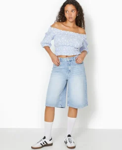 Pimkie Toute La Collection|Chemise Et Blouse^Top Court Encolure Bardot Motif Fleurs -