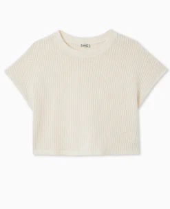 Pimkie T-Shirt Et Top^Top Court Sans Manches En Maille Ajourée - Blanc