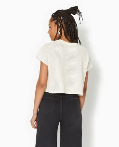 Pimkie T-Shirt Et Top^Top Court Sans Manches En Maille Ajourée - Blanc
