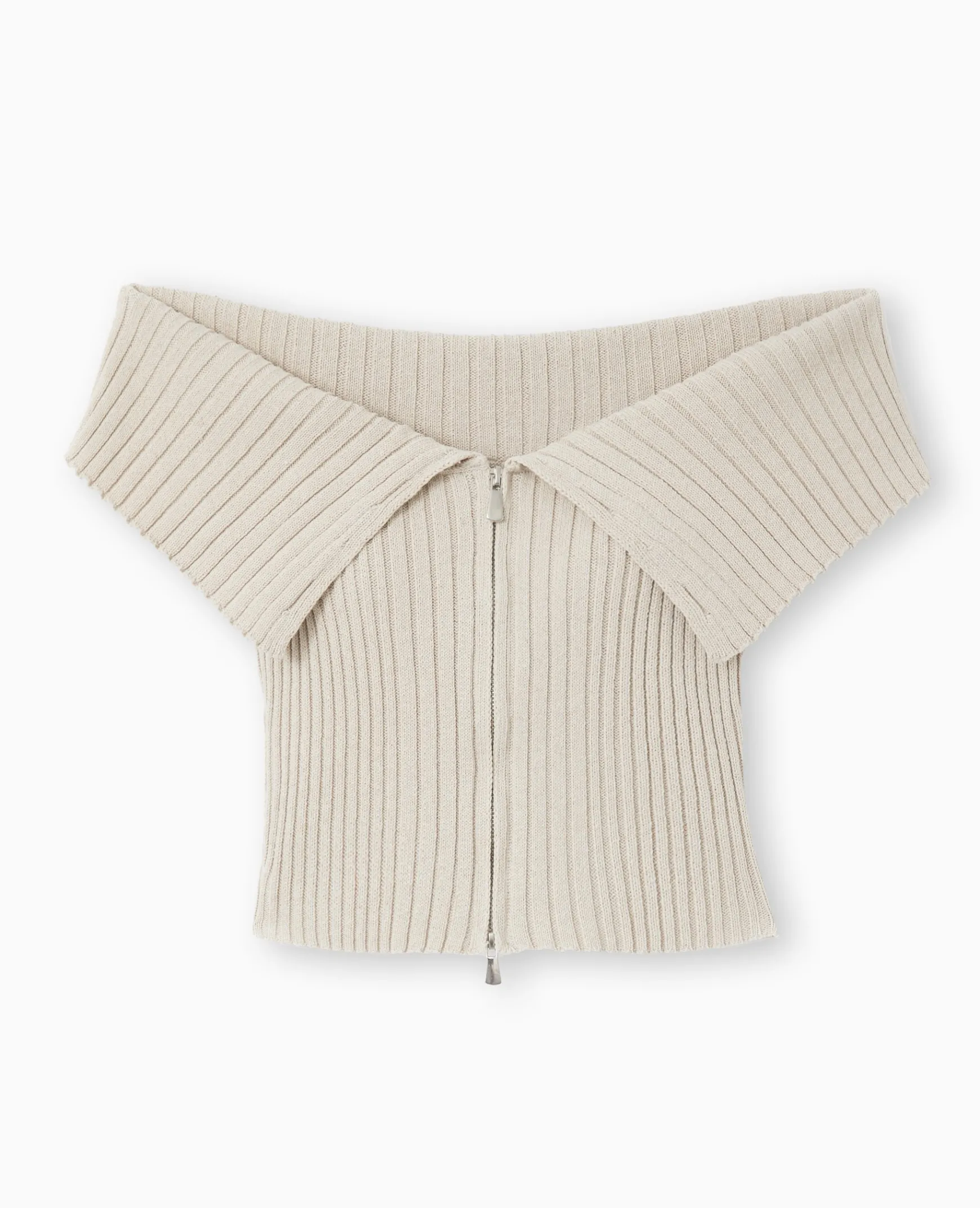 Pimkie Toute La Collection|Pull Et Gilet^Top Court Zippé Avec Encolure Bardot -