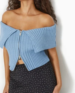 Pimkie Pull Et Gilet|Toute La Collection^Top Court Zippé Avec Encolure Bardot -