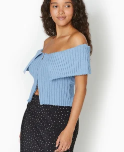 Pimkie Pull Et Gilet|Toute La Collection^Top Court Zippé Avec Encolure Bardot -