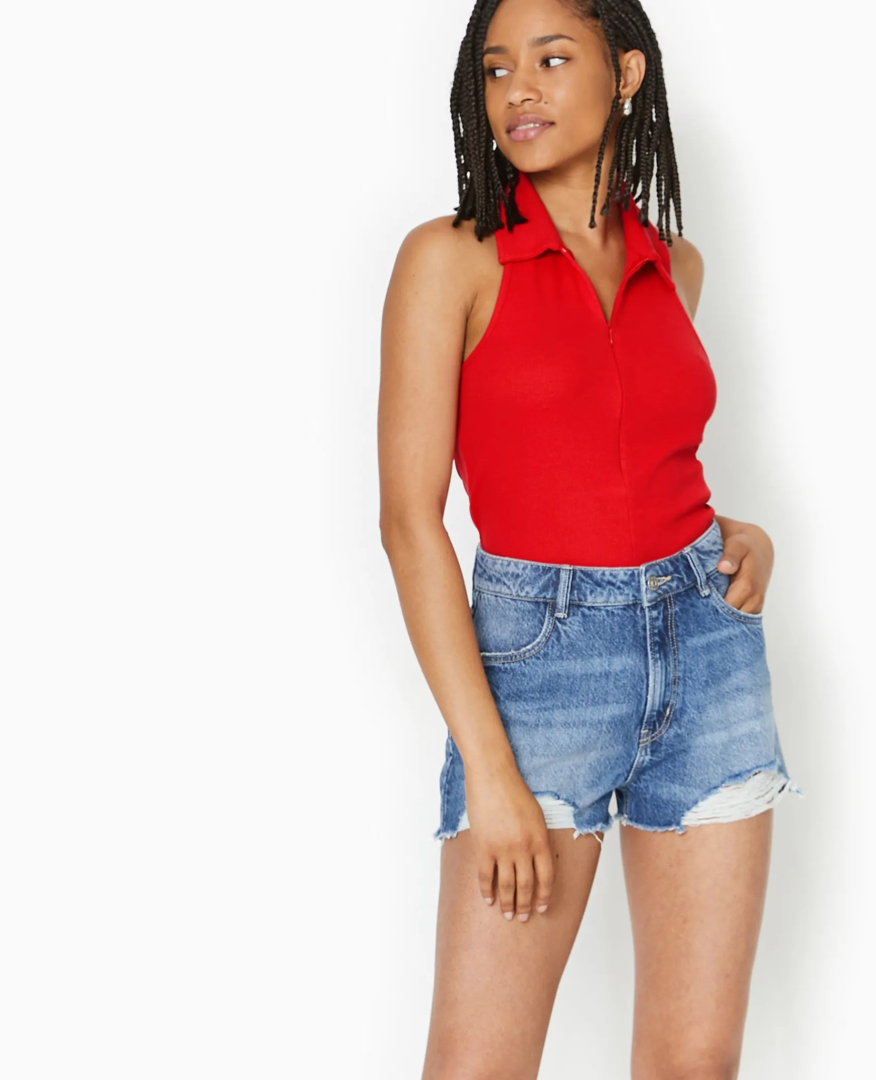 Pimkie Toute La Collection|T-Shirt Et Top^Top Dos-nu Col Polo Zippé -