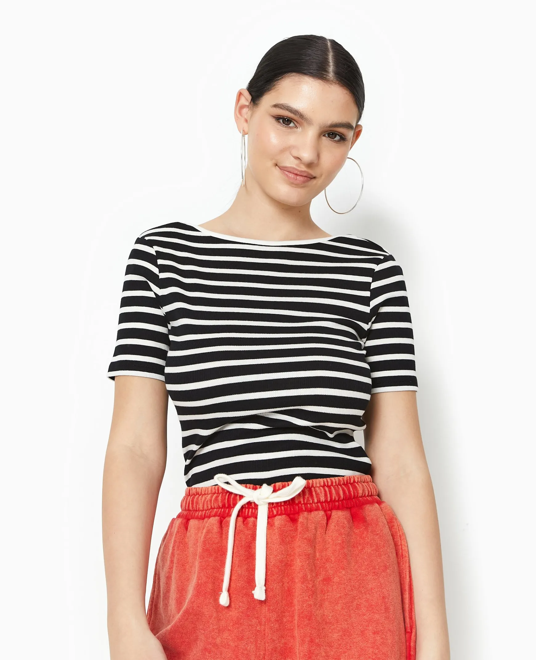 Pimkie T-Shirt Et Top^Top Dos-nu En Maille Côtelée Rayée -