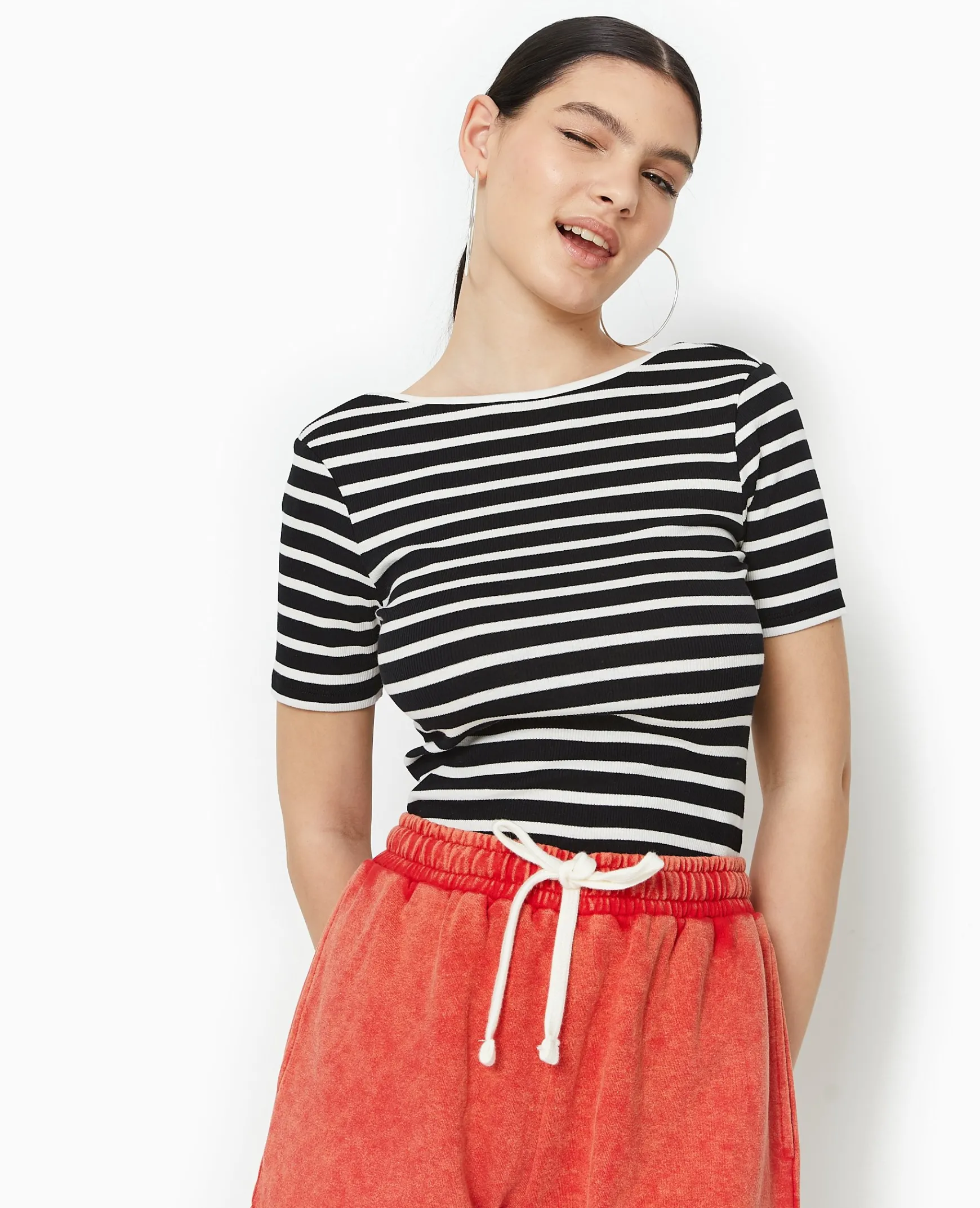 Pimkie T-Shirt Et Top^Top Dos-nu En Maille Côtelée Rayée -