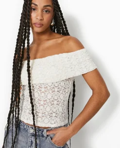 Pimkie T-Shirt Et Top^Top En Dentelle Encolure Bardot -