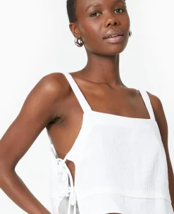 Pimkie Toute La Collection|Chemise Et Blouse^Top En Gaze De Coton Avec Nœuds Sur Les Côtés -