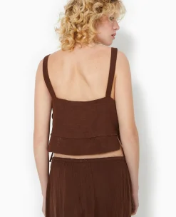 Pimkie Toute La Collection|Chemise Et Blouse^Top En Gaze De Coton Avec Nœuds Sur Les Côtés -