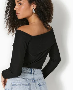 Pimkie Pull Et Gilet|T-Shirt Et Top^Top En Maille Côtelée Encolure Bardot -