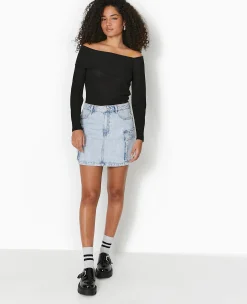 Pimkie Pull Et Gilet|T-Shirt Et Top^Top En Maille Côtelée Encolure Bardot -