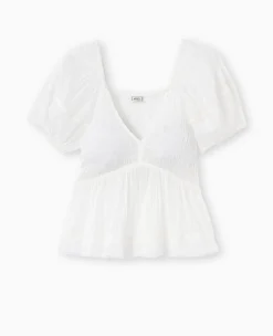 Pimkie Chemise Et Blouse^Top En Tissu Léger Avec Dentelle Et Smock -