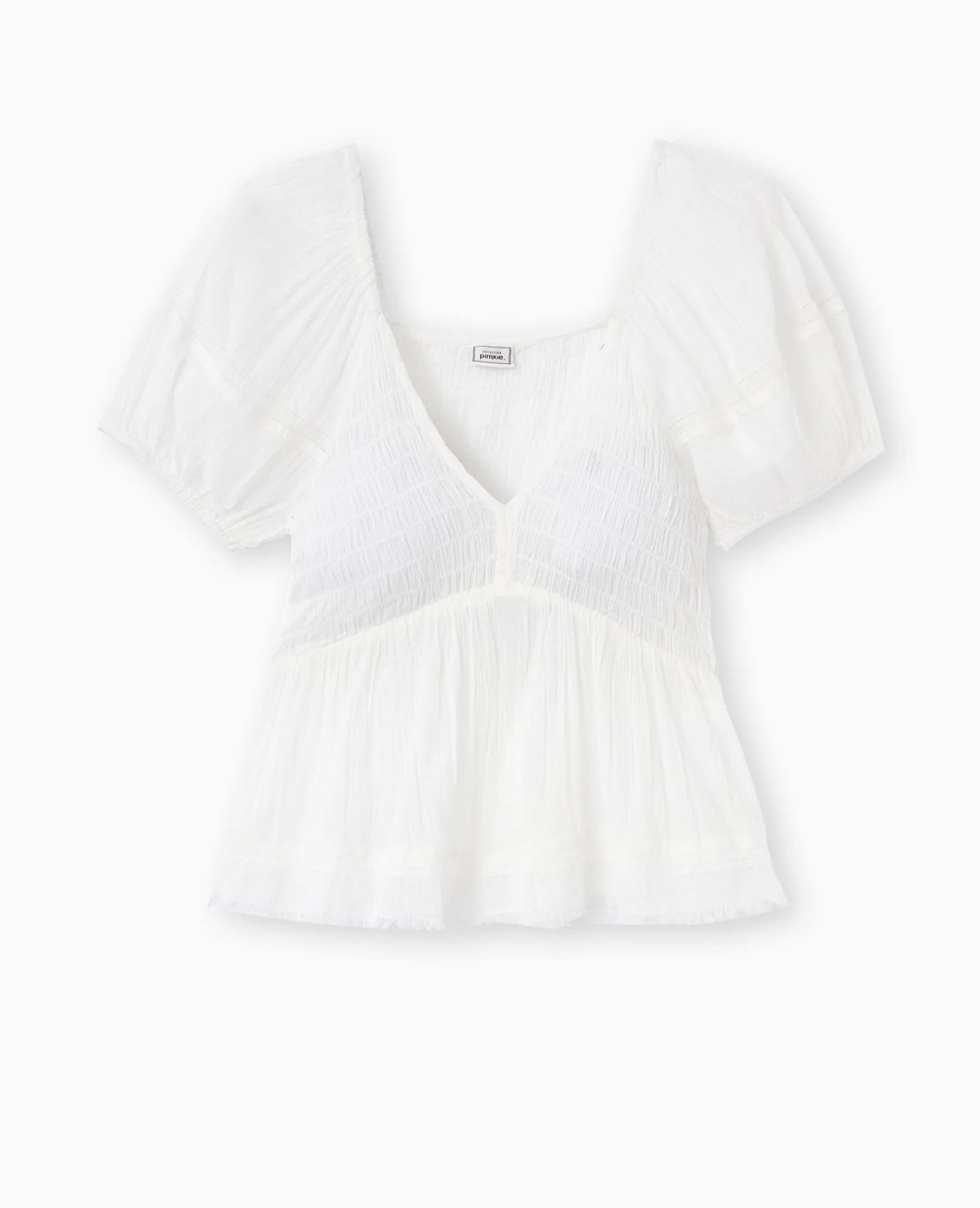 Pimkie Chemise Et Blouse^Top En Tissu Léger Avec Dentelle Et Smock -