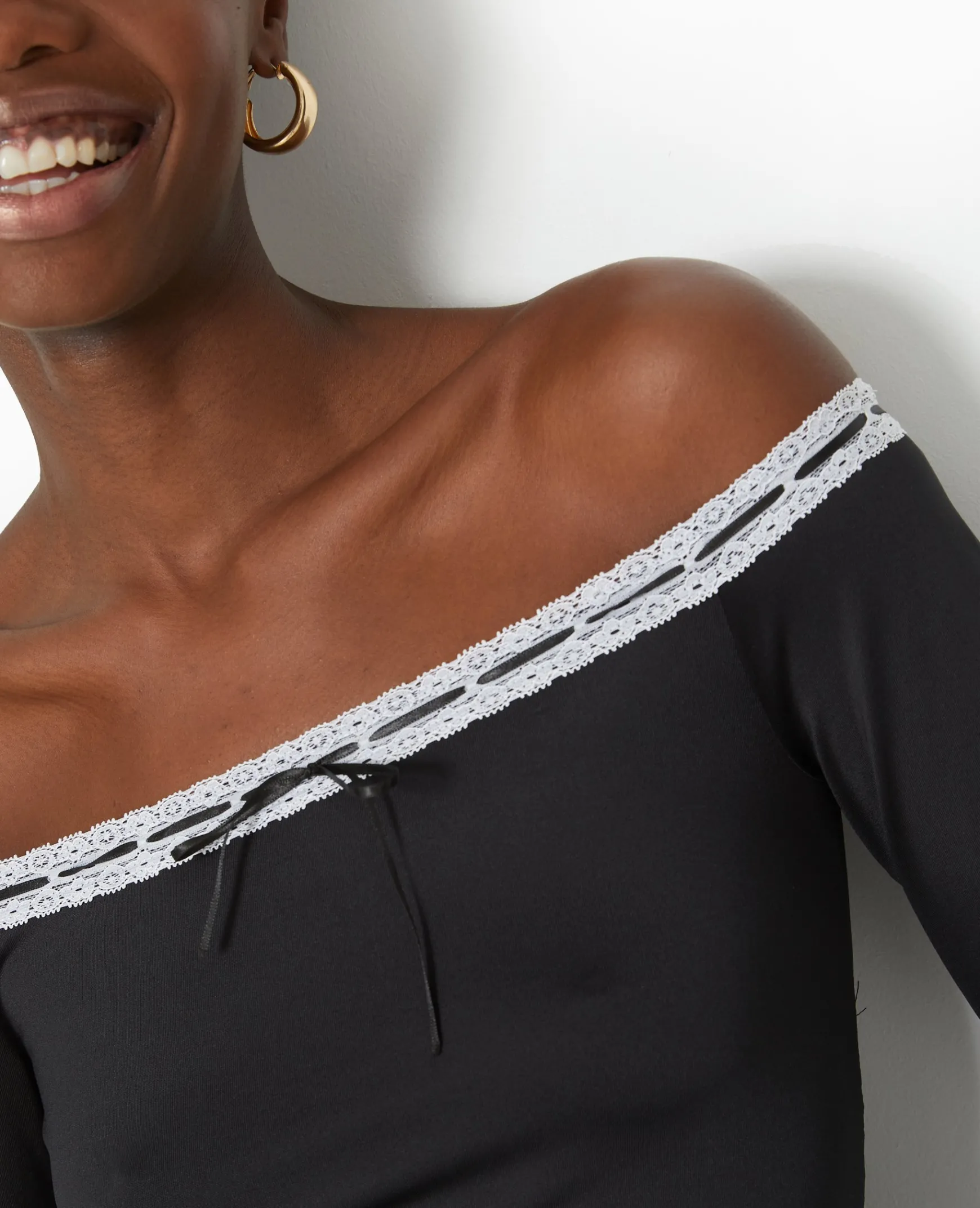 Pimkie Toute La Collection|T-Shirt Et Top^Top Encolure Bardot Avec Noeud Contrasté -