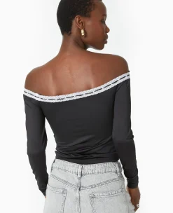 Pimkie Toute La Collection|T-Shirt Et Top^Top Encolure Bardot Avec Noeud Contrasté -