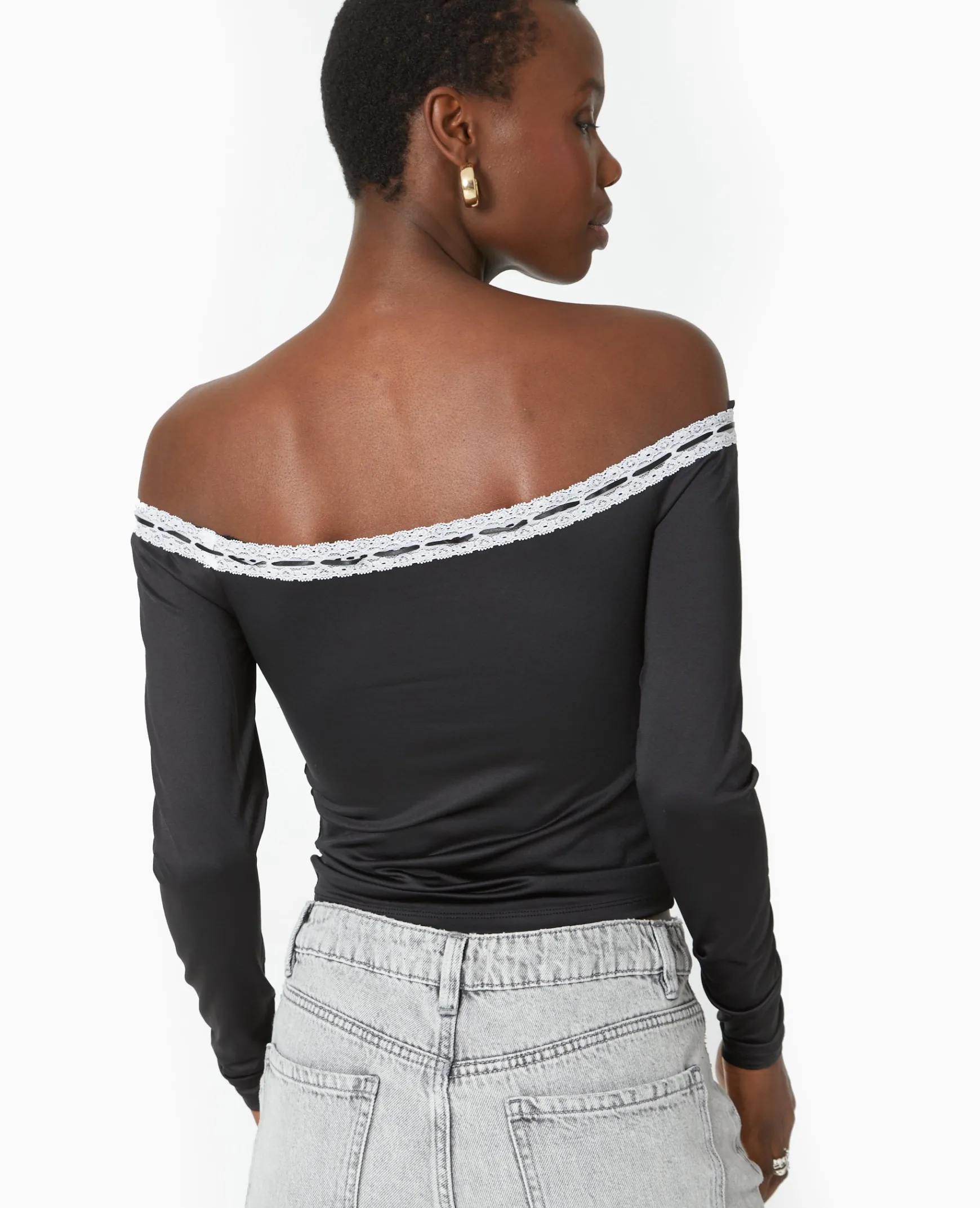 Pimkie Toute La Collection|T-Shirt Et Top^Top Encolure Bardot Avec Noeud Contrasté -