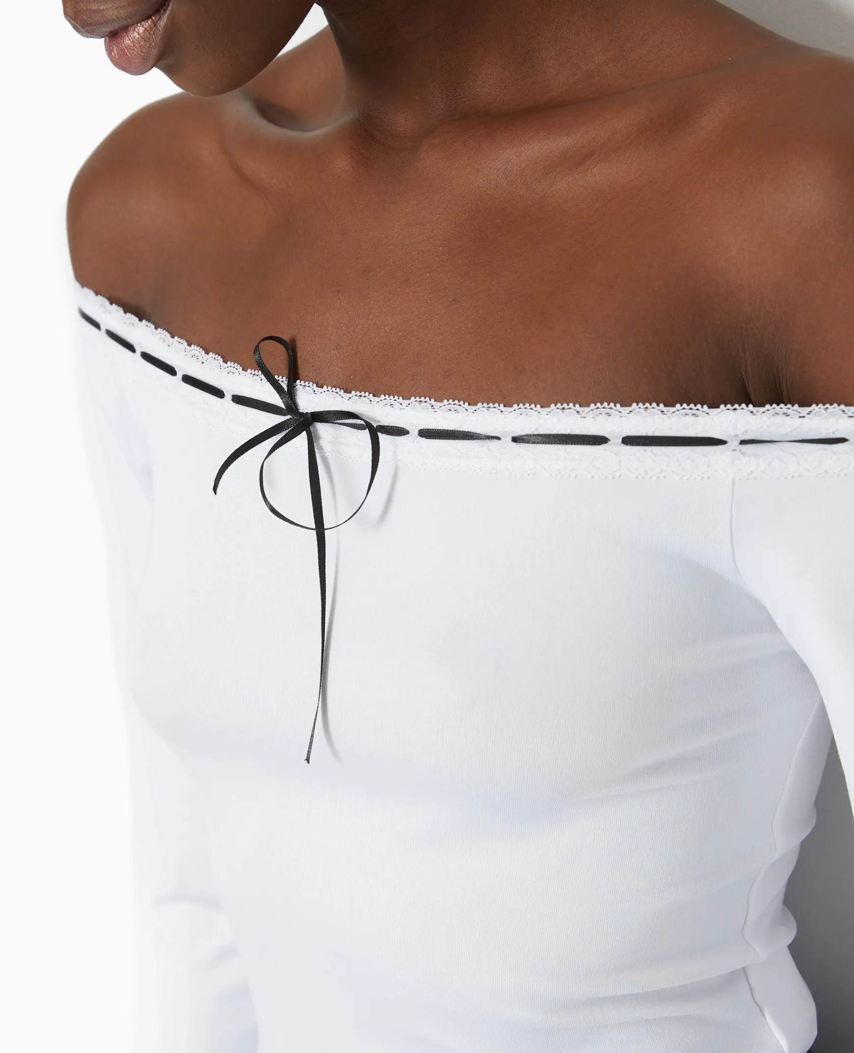 Pimkie Toute La Collection|T-Shirt Et Top^Top Encolure Bardot Avec Noeud Contrasté -