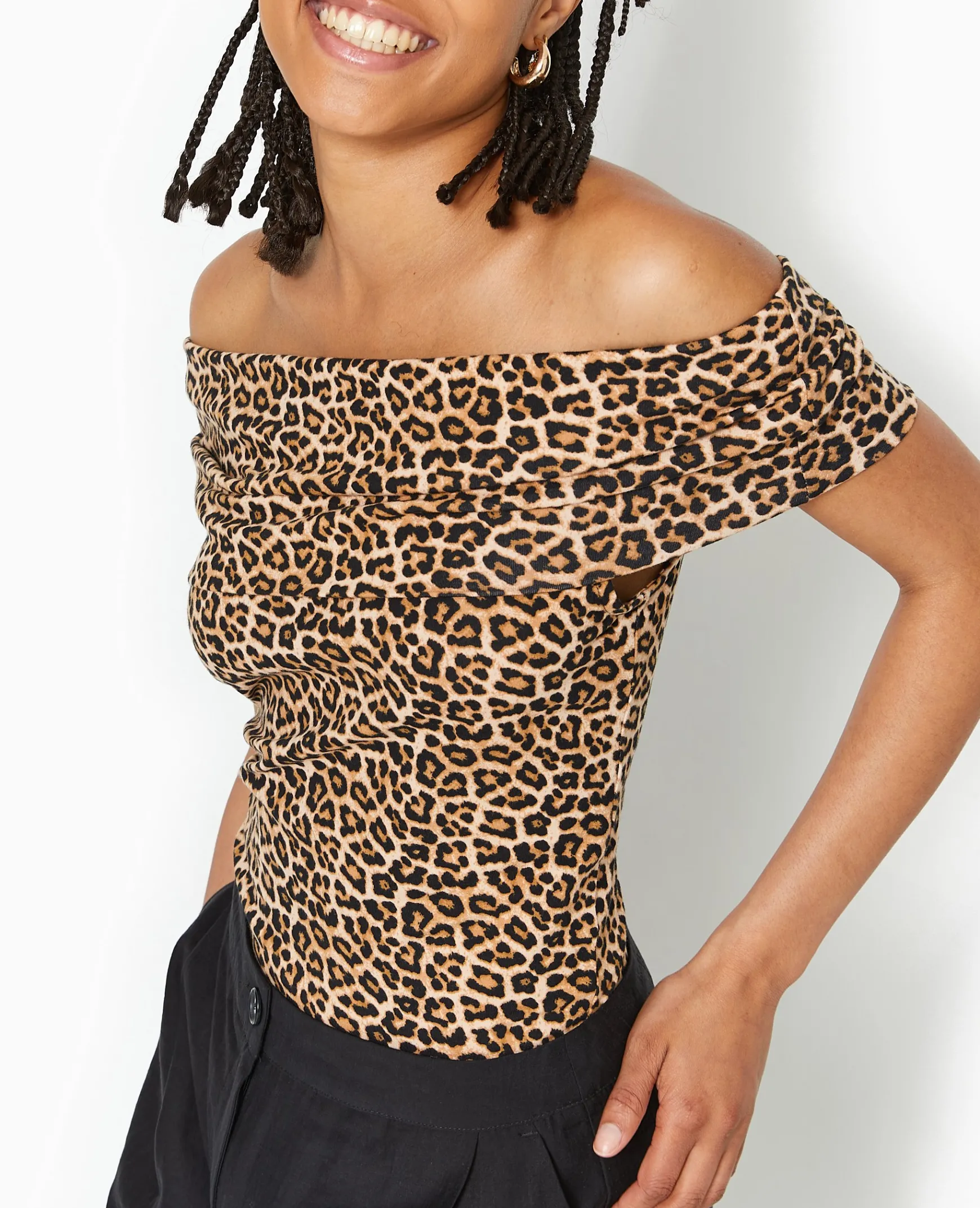 Pimkie T-Shirt Et Top^Top Encolure Bardot Motif Léopard -