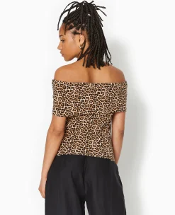 Pimkie T-Shirt Et Top^Top Encolure Bardot Motif Léopard -