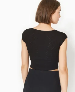 Pimkie T-Shirt Et Top^Top Maille Fantaisie Avec Nœud Contrasté -