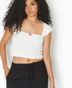 Pimkie Toute La Collection|T-Shirt Et Top^Top Maille Fantaisie Avec Nœud Contrasté -