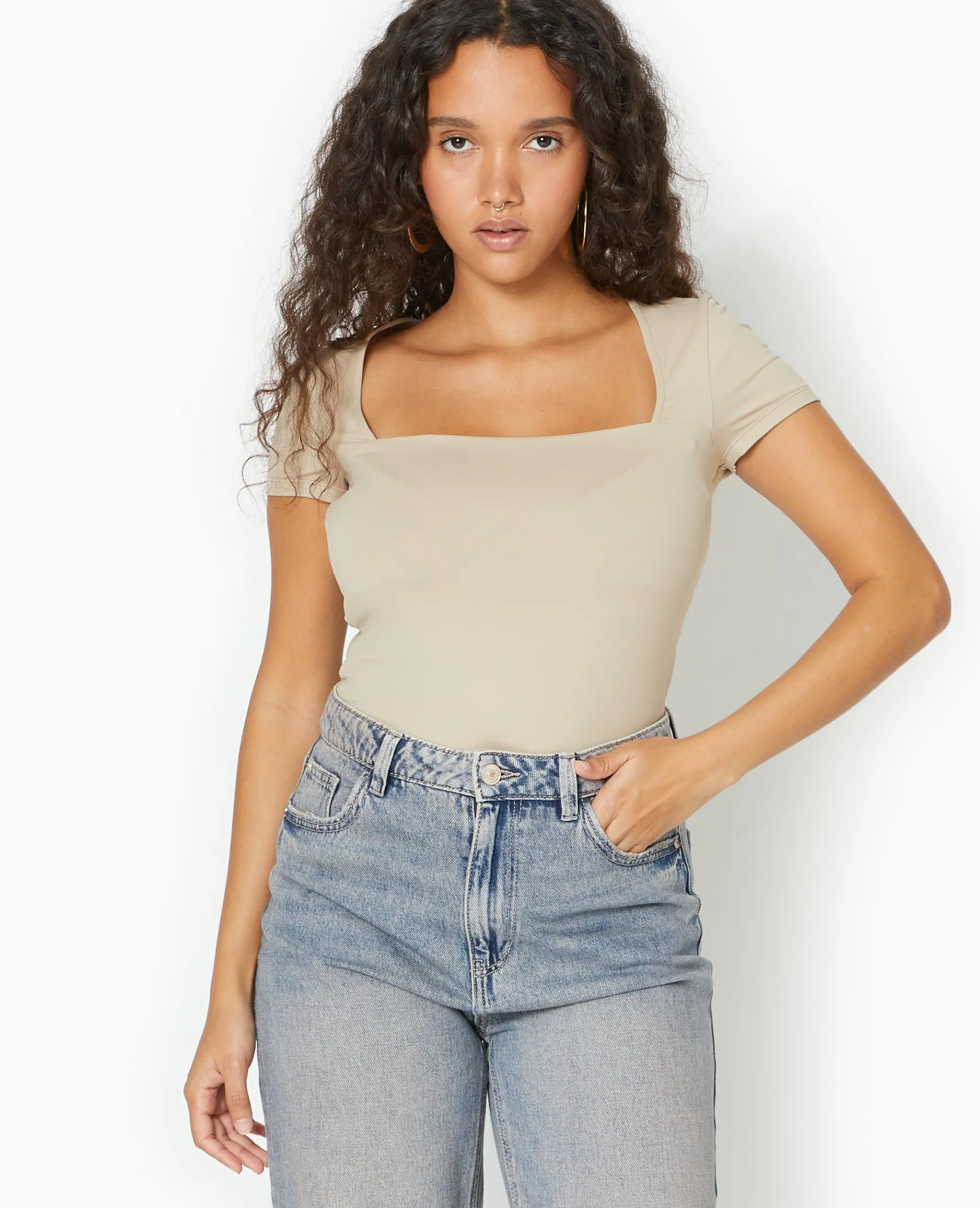 Pimkie Toute La Collection|T-Shirt Et Top^Top Manches Courtes Encolure Carrée -