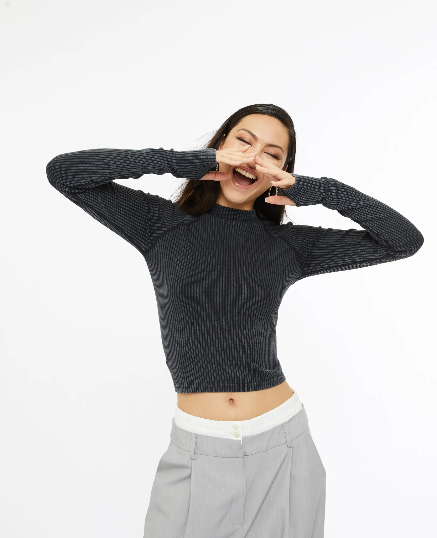 Pimkie Pull Et Gilet|T-Shirt Et Top^Top Manches Longues En Maille Côtelée Effet Rayé -