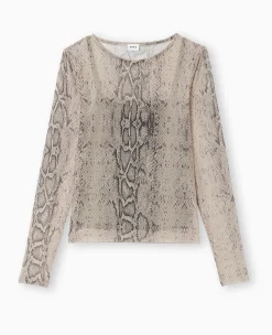 Pimkie Toute La Collection|T-Shirt Et Top^Top Manches Longues En Résille Motif Python -