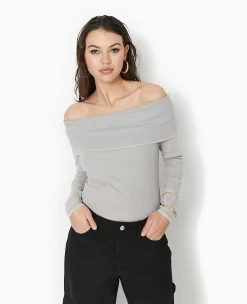 Pimkie Pull Et Gilet|T-Shirt Et Top^Top Manches Longues Encolure Bardot -