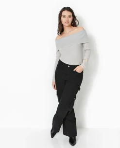 Pimkie Pull Et Gilet|T-Shirt Et Top^Top Manches Longues Encolure Bardot -