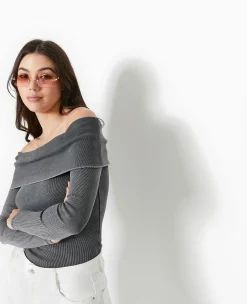 Pimkie Pull Et Gilet|T-Shirt Et Top^Top Manches Longues Encolure Bardot -
