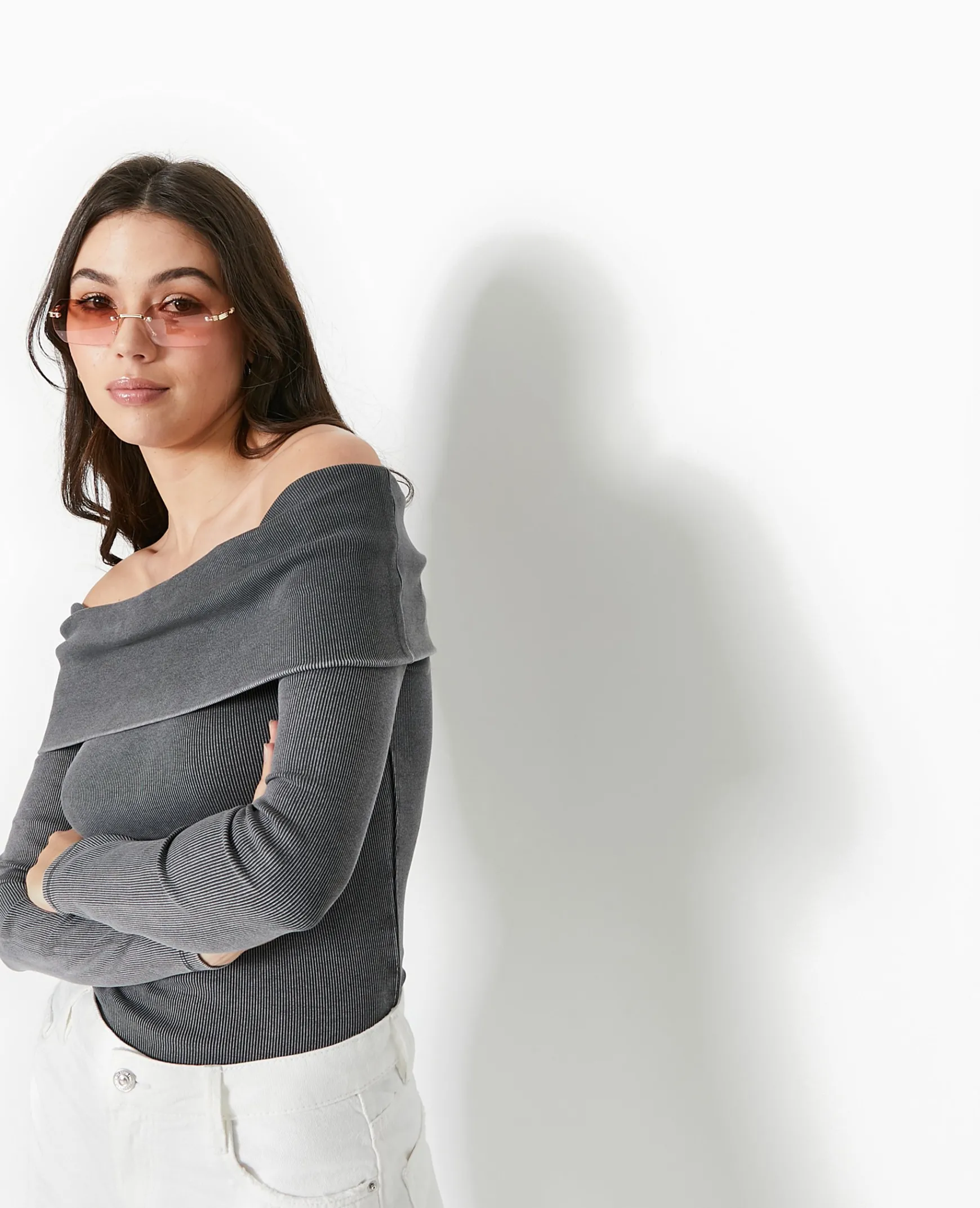 Pimkie Pull Et Gilet|T-Shirt Et Top^Top Manches Longues Encolure Bardot -