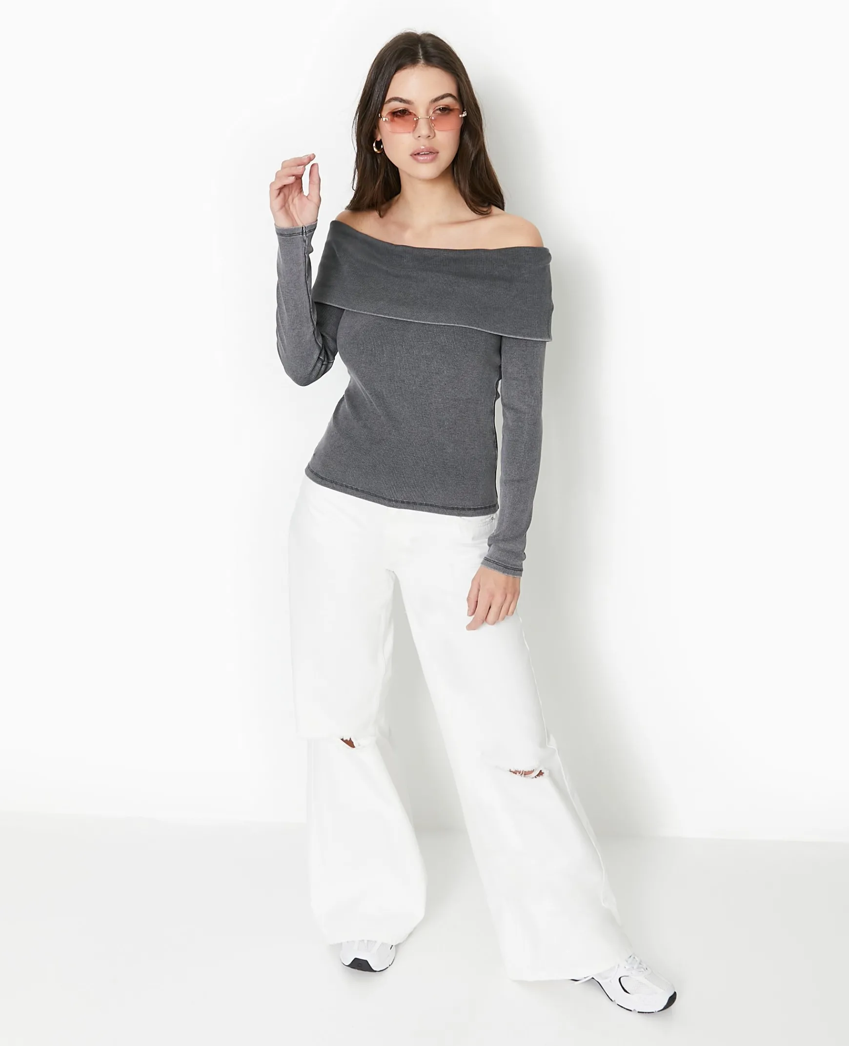 Pimkie Pull Et Gilet|T-Shirt Et Top^Top Manches Longues Encolure Bardot -