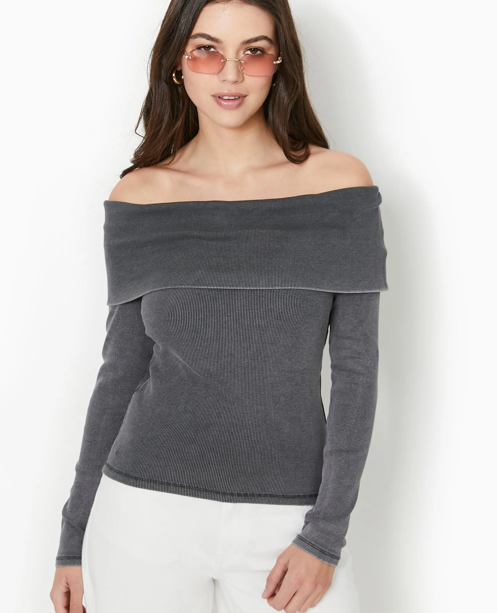 Pimkie Pull Et Gilet|T-Shirt Et Top^Top Manches Longues Encolure Bardot -