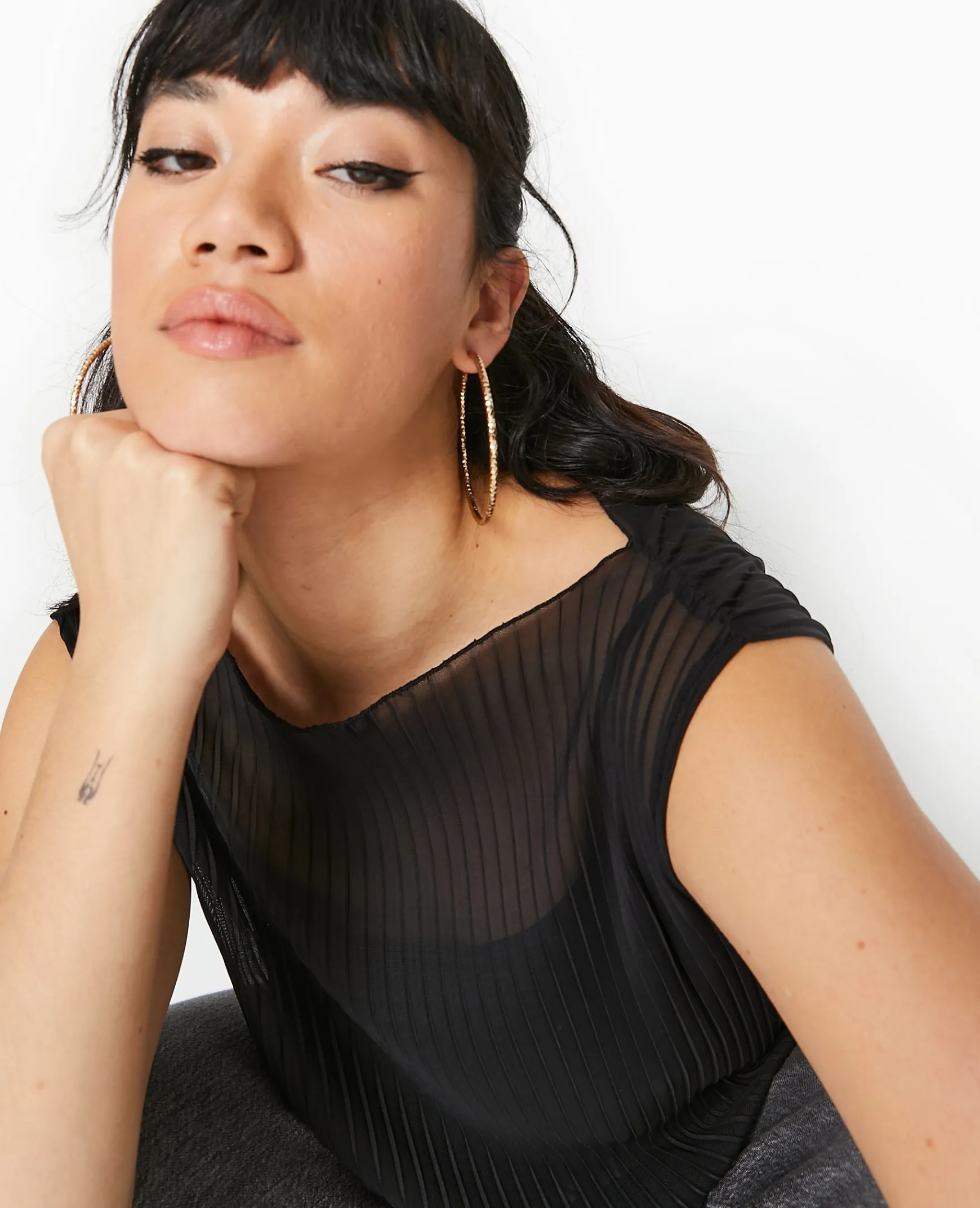 Pimkie T-Shirt Et Top^Top Sans Manche En Tulle Plissé -