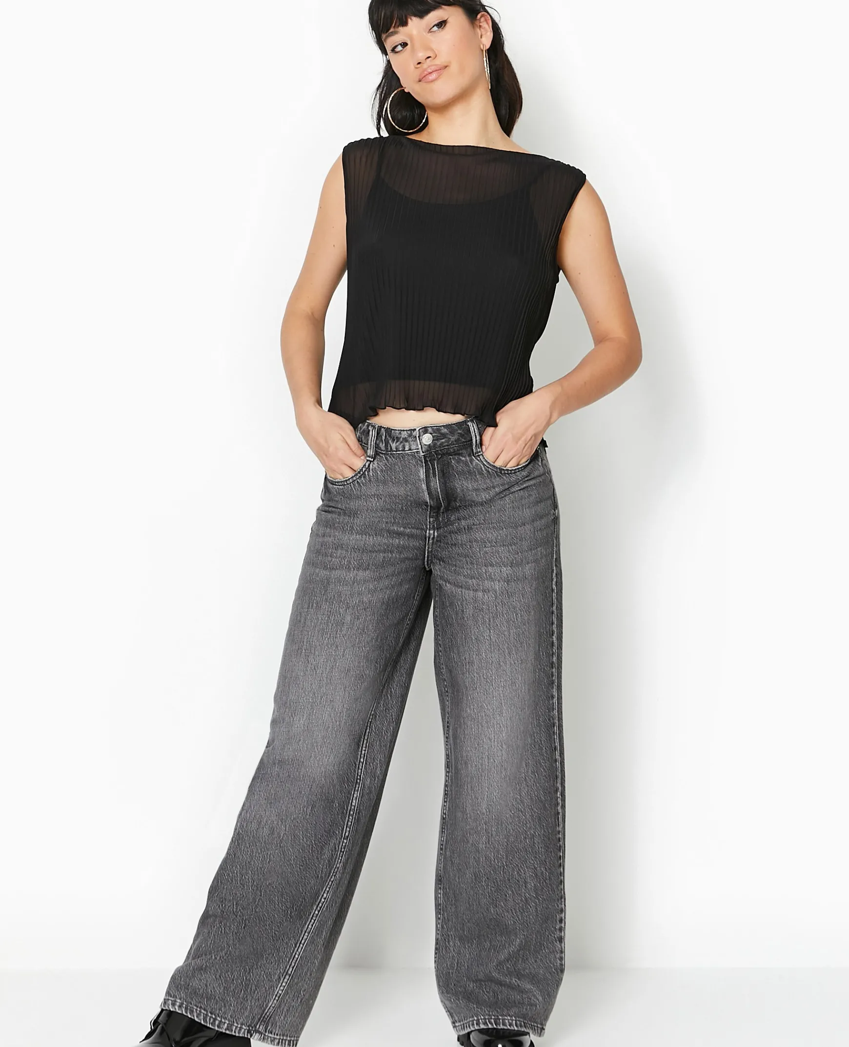 Pimkie T-Shirt Et Top^Top Sans Manche En Tulle Plissé -
