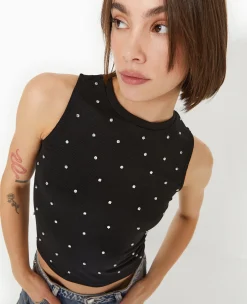 Pimkie Toute La Collection|T-Shirt Et Top^Top Sans Manches Avec Strass En All Over -